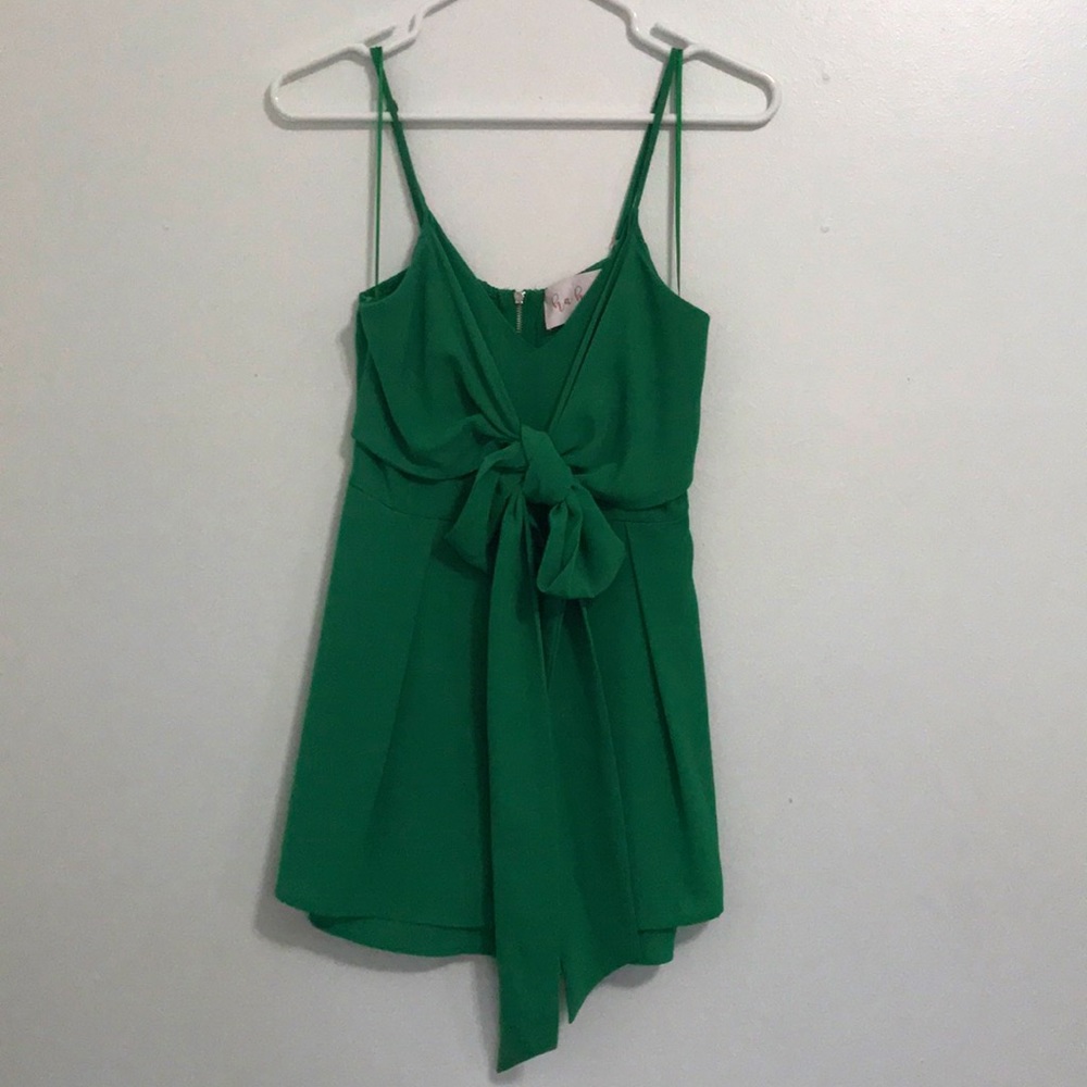 Green Romper With Tie in Front